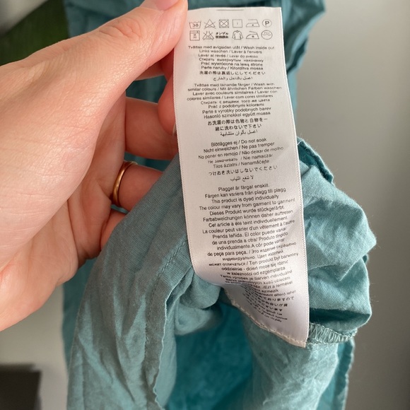 PART TWO Teal Tie Back Cotton Dress - Picture 7 of 15